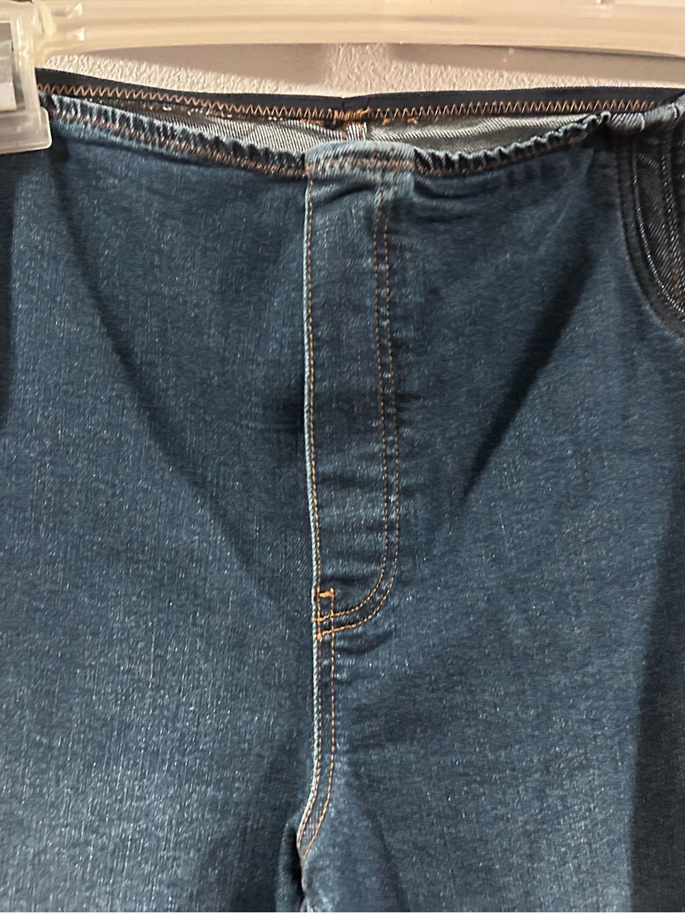 Pilcro Slim Straight Jeans in Deep Indigo with Contrast Stitching